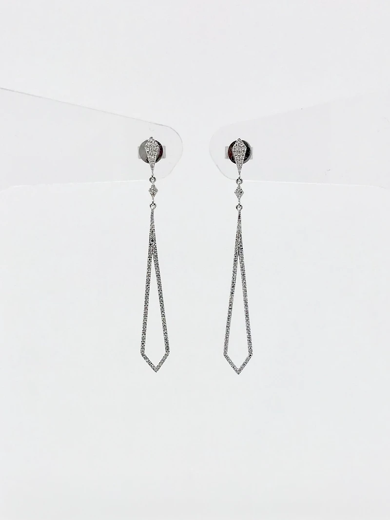 14K Gold 0.44cttw Diamond Dangle / Chandelier Earrings