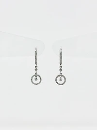 14K White Gold 0.29cttw Diamond Dangle / Drop / Chandelier Earrings