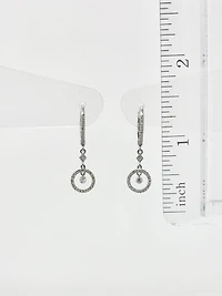 14K White Gold 0.29cttw Diamond Dangle / Drop / Chandelier Earrings