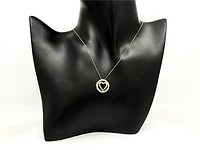 10K White and Yellow Gold 0.20cttw Diamond Heart Pendant, 18"
