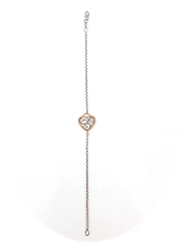 14K White & Rose Gold 0.05cttw Canadian Diamond Bracelet, 7"