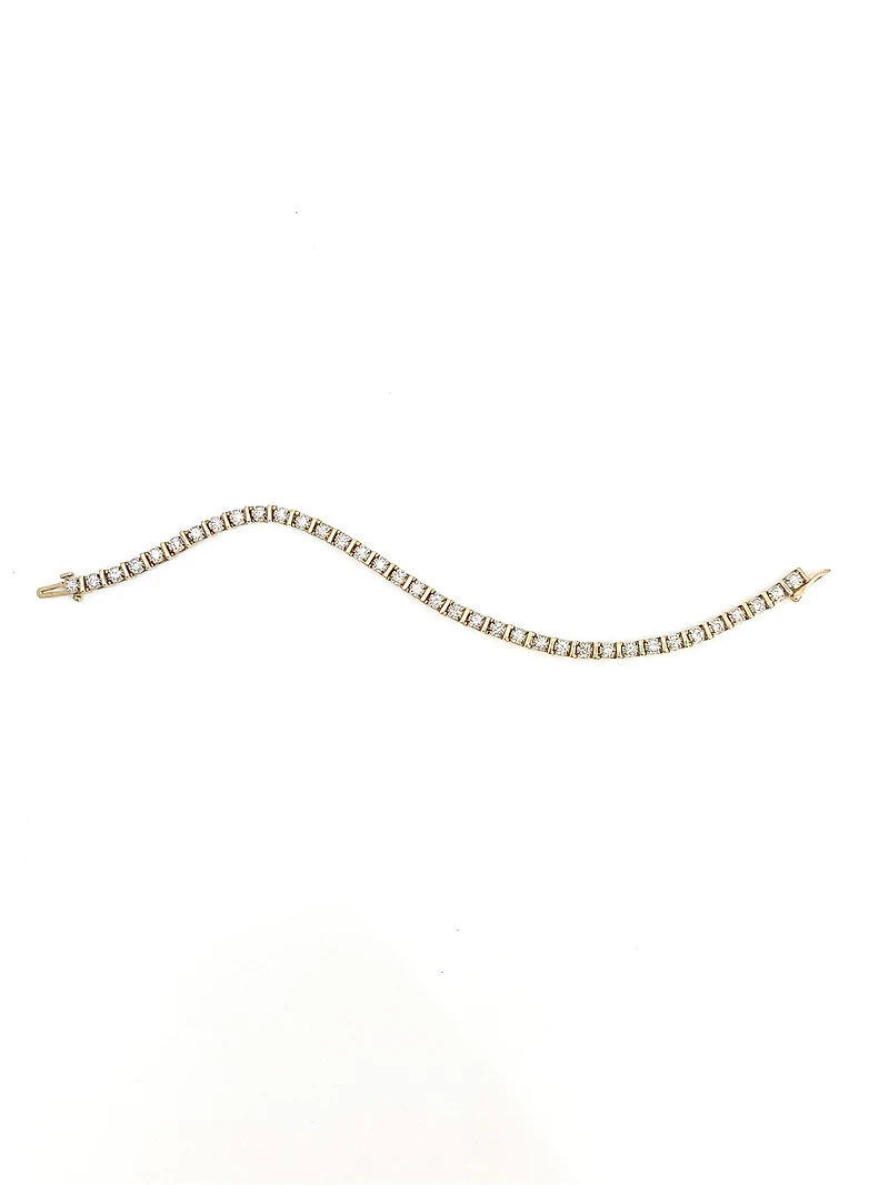 10K Yellow Gold 2.00cttw Diamond Tennis Bracelet, 7"