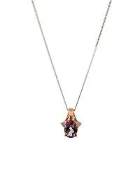 10K White & Rose Gold 1.00cttw Mystic Topaz and 0.02cttw Diamond Pendant, 18"
