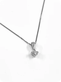 14K White Gold 0.17cttw Princess Cut Square Cut Canadian Diamond Necklace, 18”