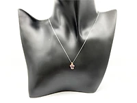 10K White & Rose Gold 1.00cttw Mystic Topaz and 0.02cttw Diamond Pendant, 18"