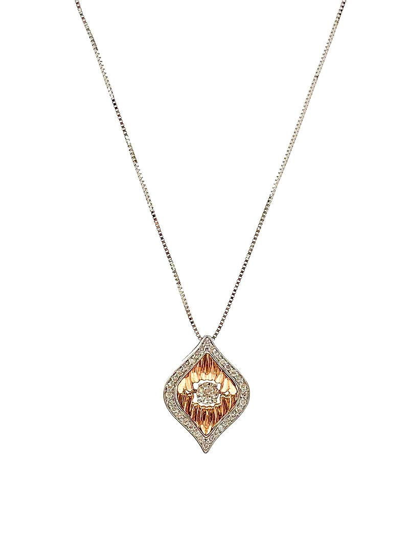 10K Rose Gold 0.20cttw Diamond Pendant, 18"