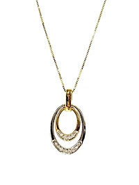 10K White & Yellow Gold 0.10cttw Canadian Diamond Pendant, 18"