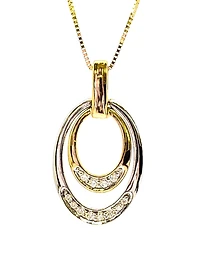 10K White & Yellow Gold 0.10cttw Canadian Diamond Pendant, 18"