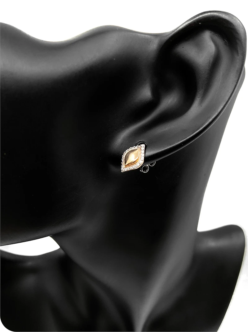 10K White & Rose Gold 0.13cttw Diamond Stud Earrings