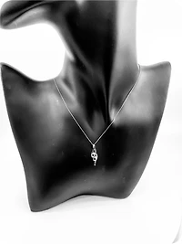 10K White Gold 0.10cttw Canadian Diamond Pendant, 18"