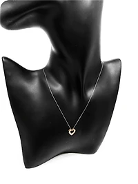 10K White & Rose Gold 0.036cttw Canadian Diamond Heart Pendant, 18"