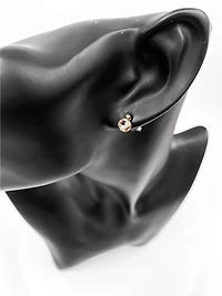 10K White and Rose Gold 0.96cttw Genuine Morganite & 0.02cttw Diamond Stud Earrings