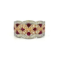 14K White Gold 0.72cttw Ruby and 0.42cttw Diamond Ring - Size 6.5