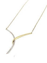 10K White & Yellow Gold 0.33cttw Diamond Pendant, 18"