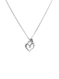Sterling Silver 0.011cttw Canadian Diamond Mother & Child Pendant, 18"