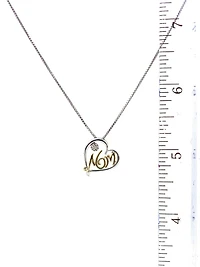 Sterling Silver & 10K Yellow Gold Two Tone Diamond Mom Pendant