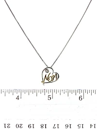 Sterling Silver & 10K Yellow Gold Two Tone Diamond Mom Pendant