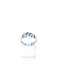 10K White Gold 0.29cttw 3 Stone Diamond Engagement Ring - Size 6.5