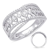 14K White Gold 0.62cttw Diamond Ring, size 6