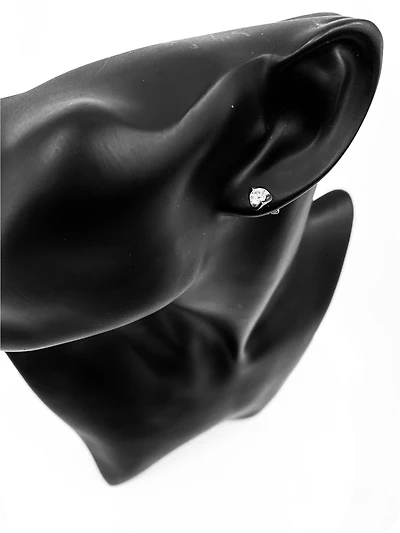 14K White Gold 1.00cttw Canadian Diamond Mezza Luna Earrings with Screw Backs