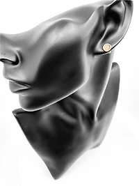 10K Rose Gold 0.04cttw Diamond Button Stud Earrings