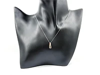 10K White and Rose Gold 1.00cttw Mystic Topaz & 0.012cttw Diamond Pendant, 18"