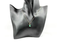 10K Genuine Malachite & 0.044cttw Canadian Diamond Pendant, 18"