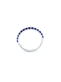 10K White Gold Created Sapphire Ring, size 6.5