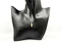 10K White and  Yellow Gold 0.02cttw Diamond Pulse Pendant, 18"
