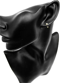 14K Yellow Gold cttw Canadian Diamond Mezza Luna Earrings with Screw Backs