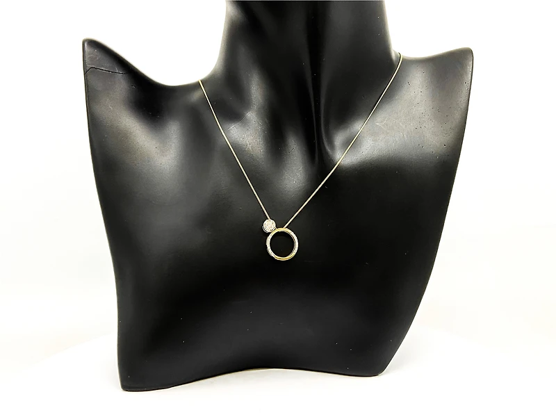 10K White & Yellow Gold 0.137cttw Canadian Diamond Eternity Necklace, 18"