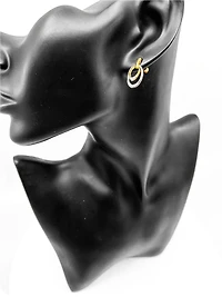 10K White & Yellow Gold 0.10cttw Diamond Double Eternity Earrings
