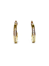 10K Yellow Gold 0.25cttw Diamond Hoop Earrings