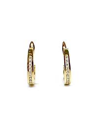 10K Yellow Gold 0.75cttw Diamond Hoop Earrings