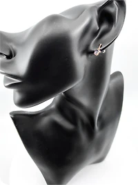 10K White & Rose Gold 1.20cttw Mystic Topaz and 0.02cttw Diamond Stud / Dangle / Drop Earring