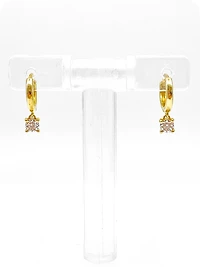 10K Yellow Gold 0.06cttw Diamond Dangle Drop Earrings