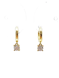 10K Yellow Gold 0.06cttw Diamond Dangle Drop Earrings