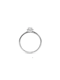 10K White Gold 0.30cttw Canadian Diamond Halo Engagement Ring, size 6.5