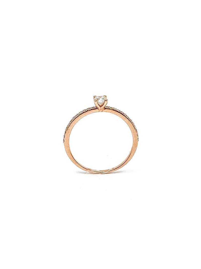 10K Rose Gold 0.30cttw Canadian Diamond Ring, Size 6.5