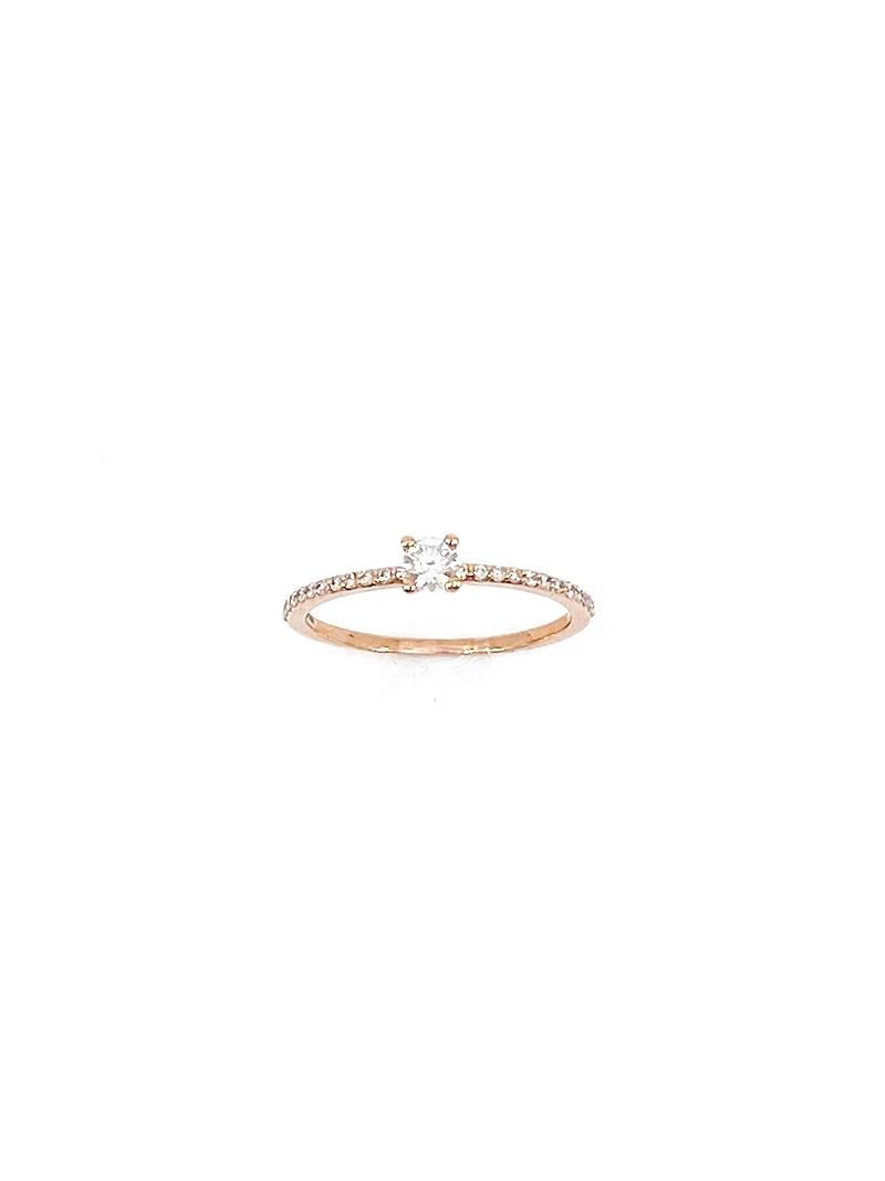 10K Rose Gold 0.30cttw Canadian Diamond Ring, Size 6.5