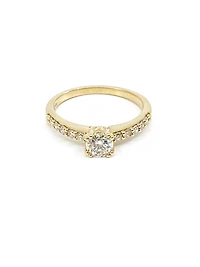14K Yellow Gold 0.70cttw Canadian Diamond Engagement Ring, size 6.5 - 4.5