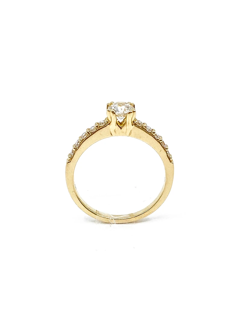 14K Yellow Gold 0.70cttw Canadian Diamond Engagement Ring, size 6.5 - 4.5