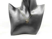 10K Yellow Gold 0.015cttw Diamond Heart Pendant, 18"