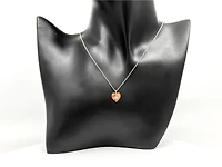 10K Rose & White Gold 0.027cttw Canadian Diamond Heart Pendant, 18"