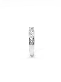 14K White Gold 1.00cttw Princess Cut Diamond Channel Anniversary Band, 6.5 - /