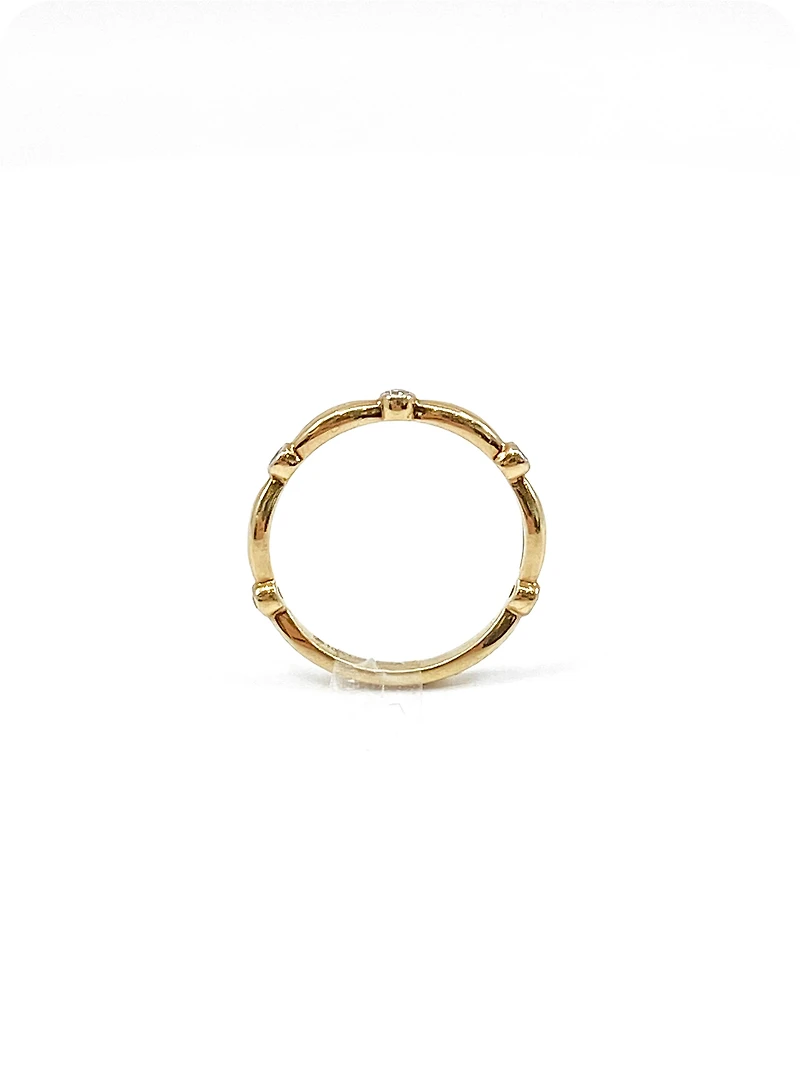 10K Yellow Gold 0.10cttw Diamond Stacking Ring / Band, size 6.5