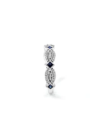 10K White Gold 0.10cttw Genuine Sapphire & 0.14cttw Diamond Ring, size 6.5