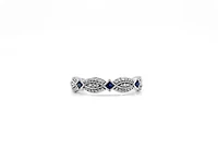 10K White Gold 0.10cttw Genuine Sapphire & 0.14cttw Diamond Ring, size 6.5