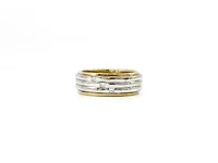 10K White & Yellow Gold 0.13cttw Princess Cut Gents Diamond Ring, size 10