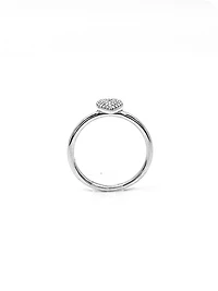 10K White Gold 0.15cttw Pave Pear Shape Diamond Engagement Ring - / 4.5